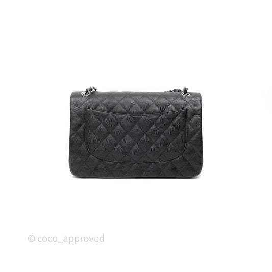 Chanel Jumbo Double Flap Black Caviar Silver Hardware