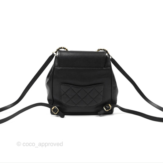 Chanel Quilted Business Affinity Backpack Black Caviar Gold Hardware