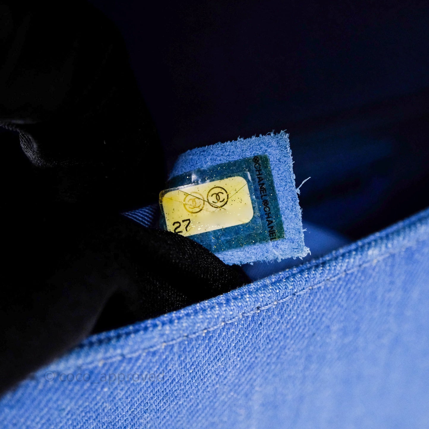 Chanel Small Boy Light Blue Pleated Denim Gold Hardware