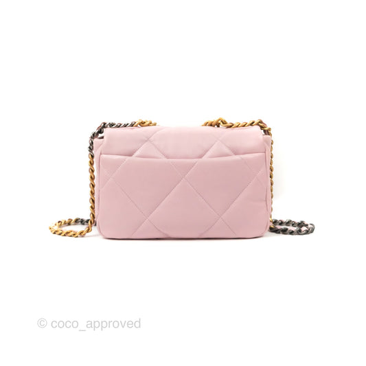 Chanel 19 Small Rose Clair Lambskin Mixed Hardware 21S