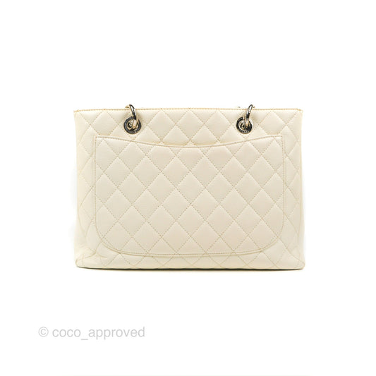 Chanel GST White Caviar Silver Hardware