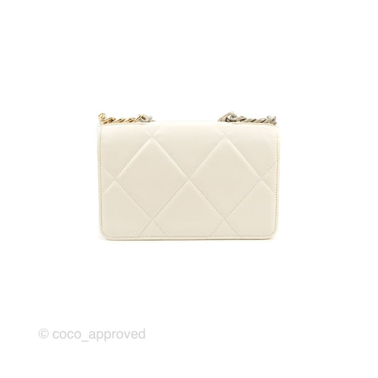 Chanel 19 Wallet on Chain WOC White Mixed Hardware