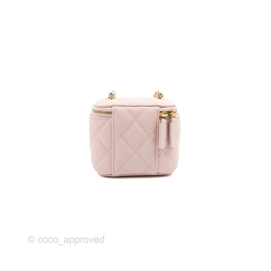 Chanel Mini Vanity With Chain Pink Caviar Gold Hardware