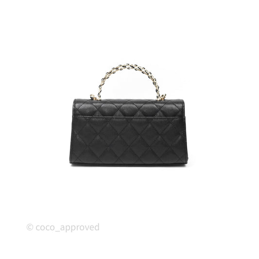 Chanel Clutch With Chain Black Caviar Gold Hardware