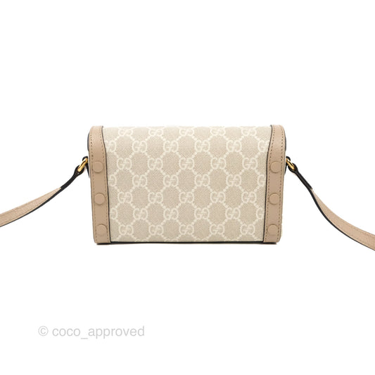 Gucci Horsebit 1955 Mini Bag Beige/White GG Supreme Canvas