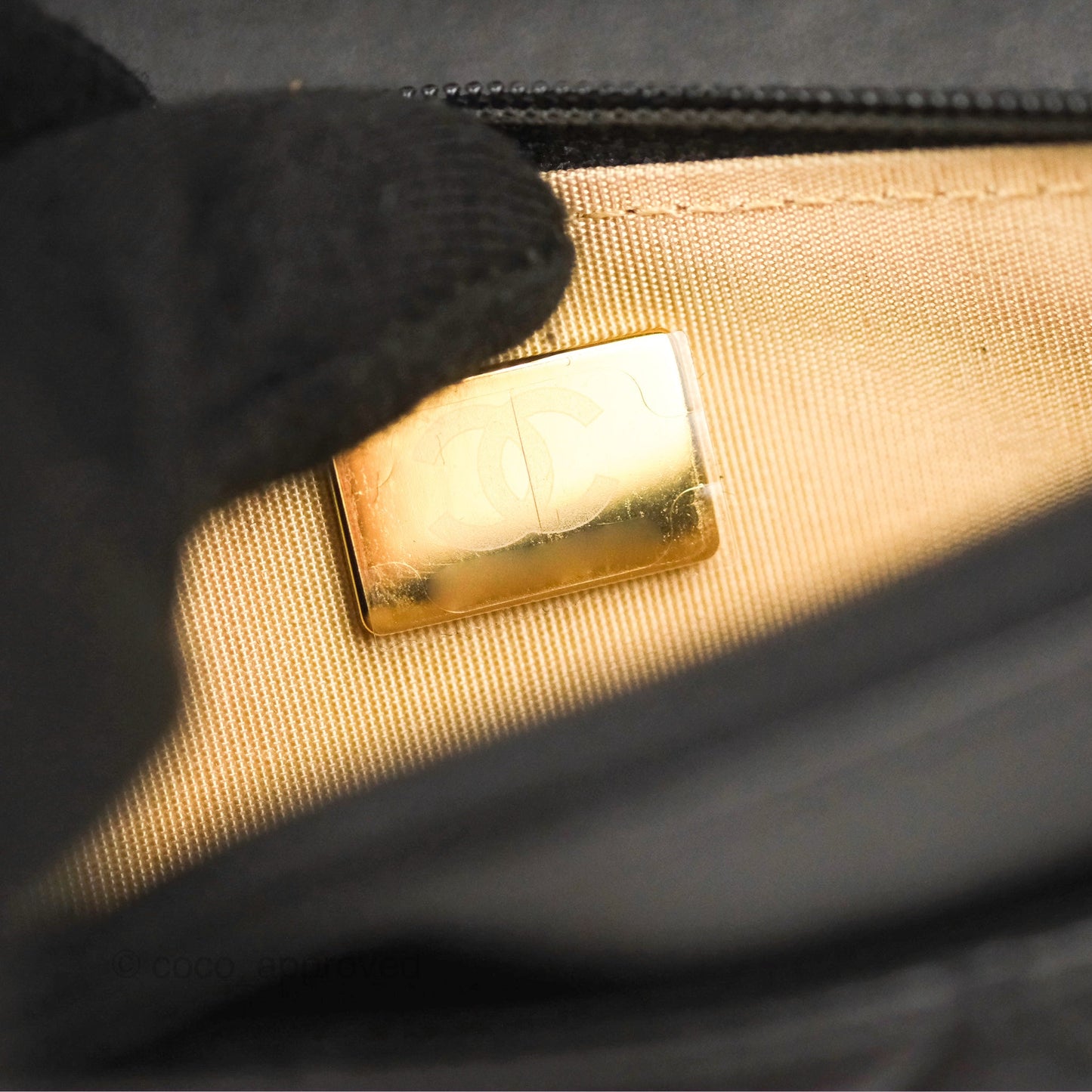 Chanel Quilted Pearl Crush Wallet on Chain WOC Black Lambskin Aged Gold Hardware