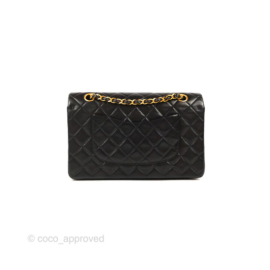 Chanel Classic Vintage Medium Flap Black Lambskin 24K Gold Hardware