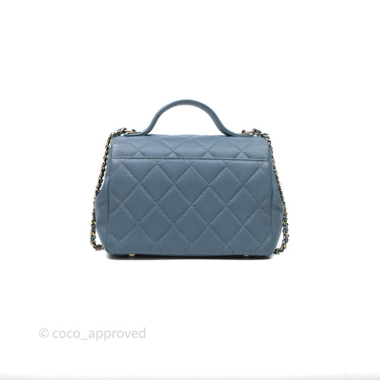 Chanel Caviar Quilted Small Business Affinity Flap Blue Gold Hardware