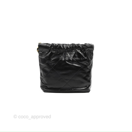 Chanel 22 Mini Bag Black Crumpled Calfskin