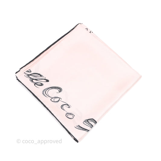 Chanel Logo Pink Silk Scarf 90