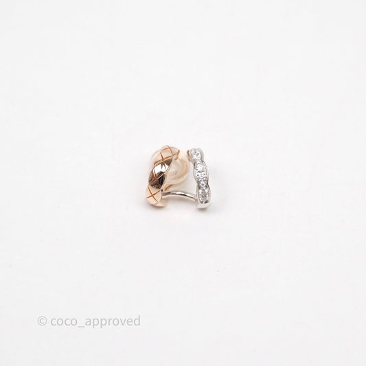 Chanel Coco Crush Single Ear Clip 18K White & Beige Gold Diamonds