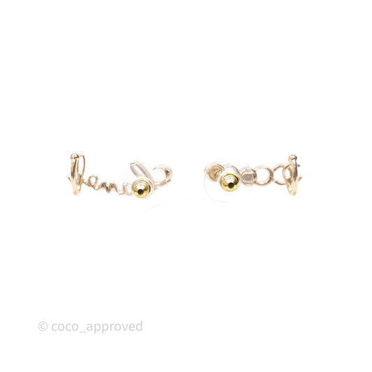 Chanel CC Coco Crystal Earrings Earrings Gold Tone 22P