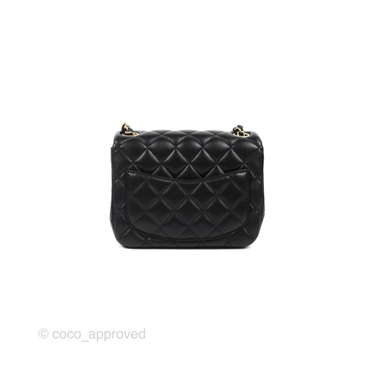 Chanel Mini Square Black Lambskin Gold Hardware