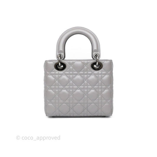 Christian Dior Small Lady Dior My ABCDior Bag Steel Grey Cannage Lambskin