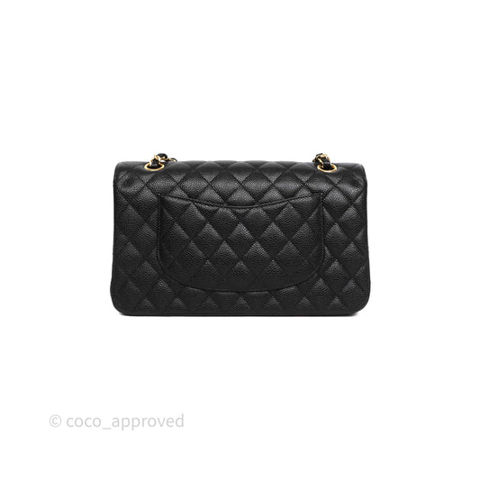 Chanel Classic M/L Medium Flap Quilted Black Caviar Gold Hardware