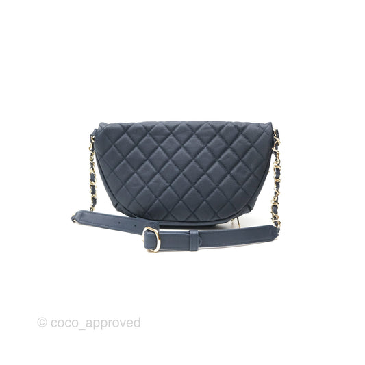 Chanel Business Affinity Waist Belt Bag Navy Caviar Gold Hardware