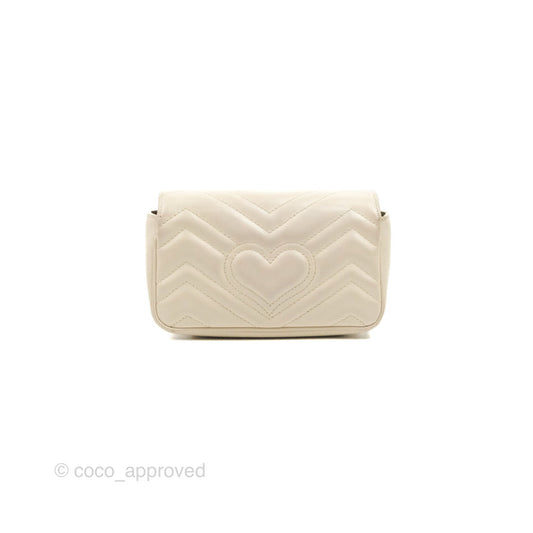 Gucci GG Marmont Matelassé Leather Super Mini Bag Ivory