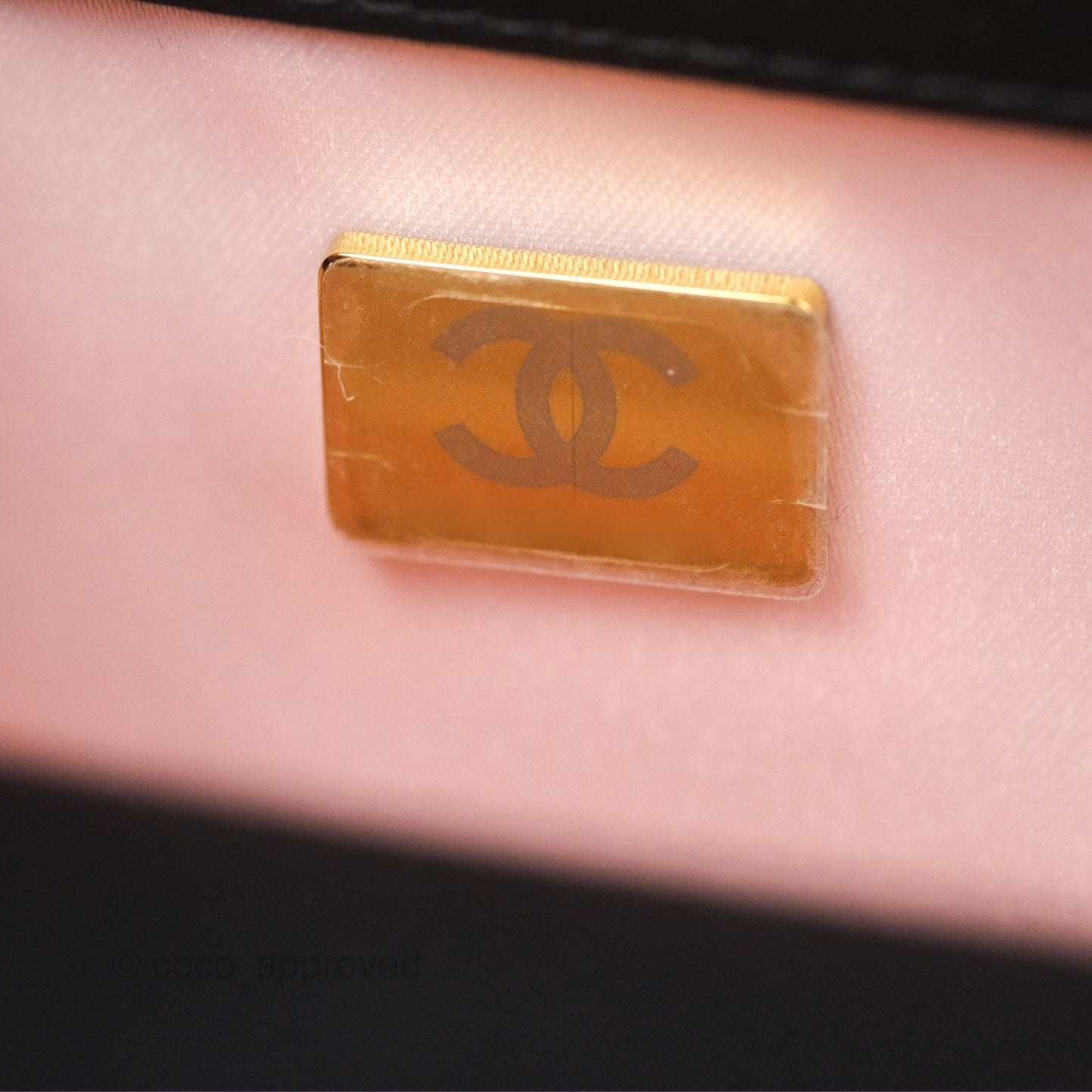 Chanel Mini Square with Crystal Top Handle Black Satin Gold Hardware