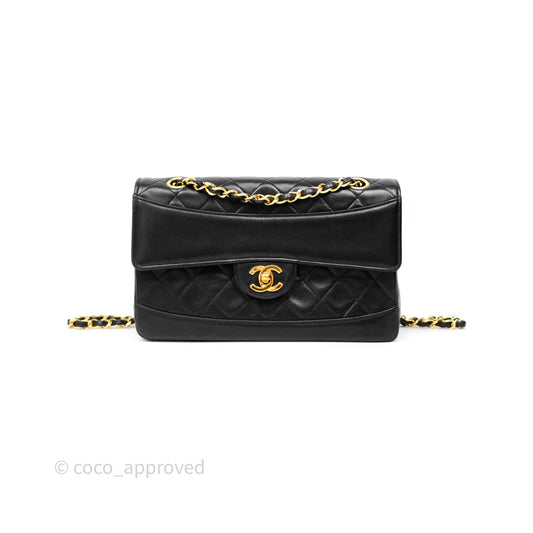Chanel Matelasse Flap Bag Lambskin Black 24K Gold Hardware