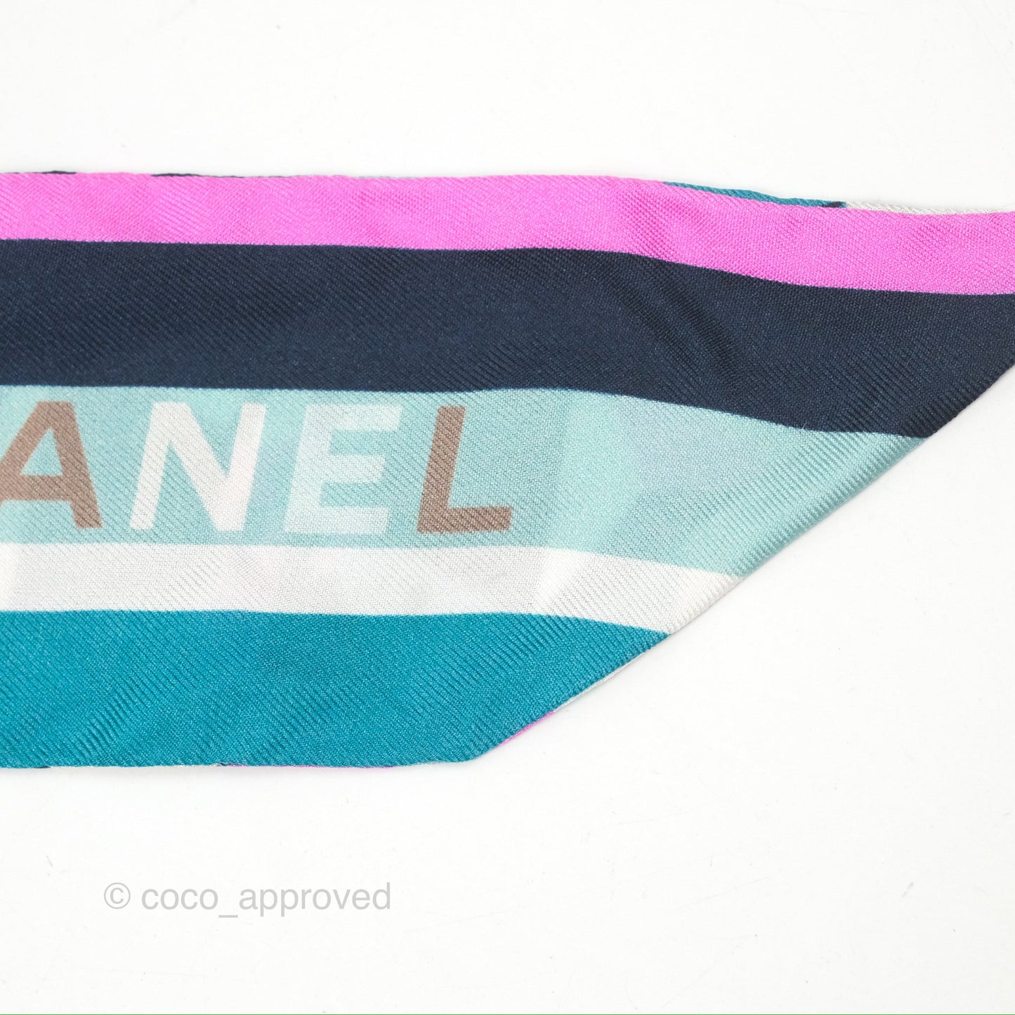 Chanel Silk Twilly Navy Purple Teal