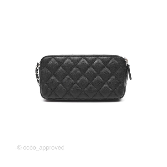 Chanel Clutch with Chain Black Caviar Silver Hardware