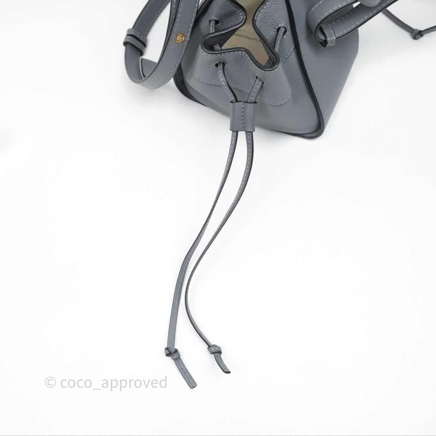 Loewe Mini Hammock Drawstring Asphalt Grey Calfskin
