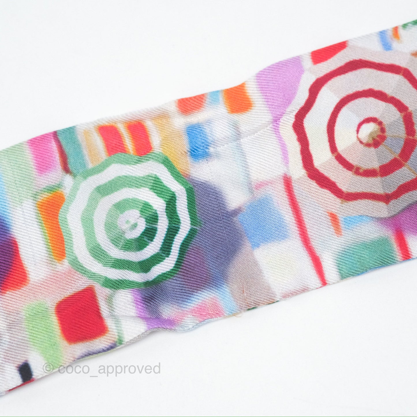 Chanel Silk Twilly in Multicolor Red