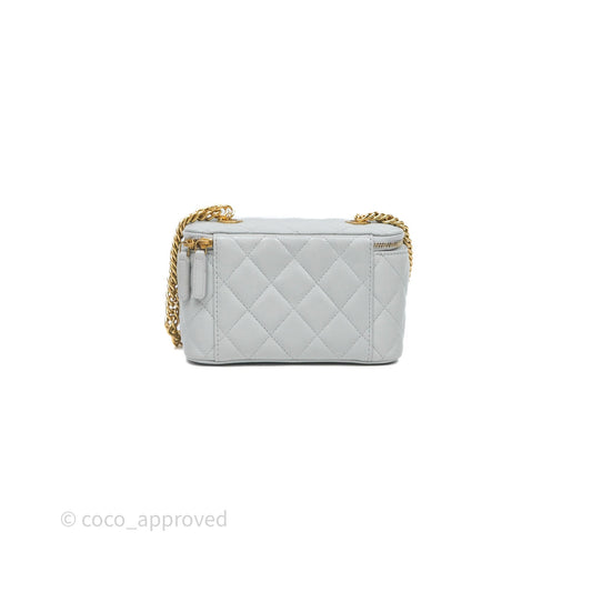 Chanel Coco Chain Vanity Blue Lambskin Gold Hardware