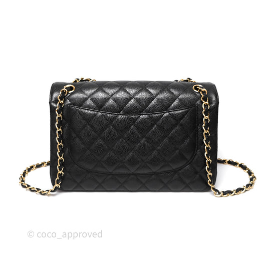 Chanel Jumbo Double Flap Black Caviar Gold Hardware