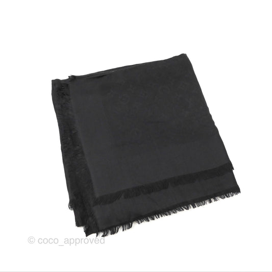 Louis Vuitton Silk Wool Monogram Square Shawl Scarf Anthracite