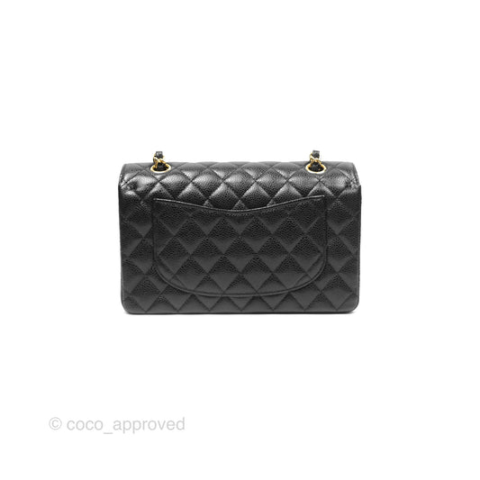 Chanel Small Classic Flap Quilted Black Caviar Gold Hardware