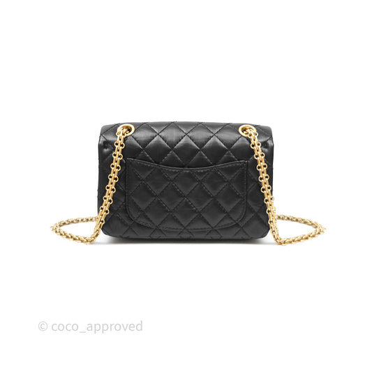 Chanel Mini Reissue 224 Black Aged Calfskin Gold Hardware