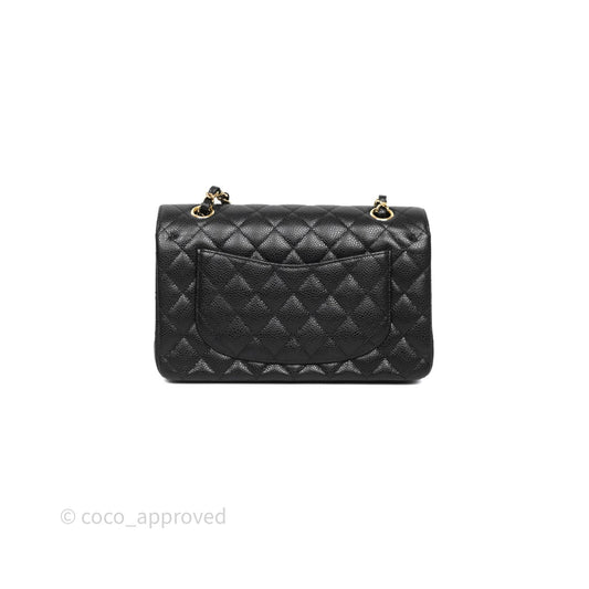 Chanel Small Classic Flap Quilted Black Caviar Gold Hardware