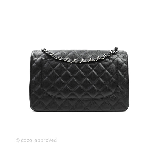 Chanel Jumbo Double Flap Black Caviar Silver Hardware