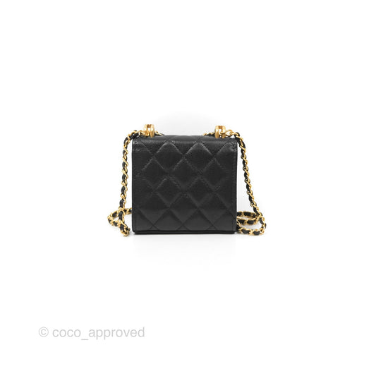 Chanel Coco First Mini Clutch On Chain Black Caviar Gold Hardware 22K