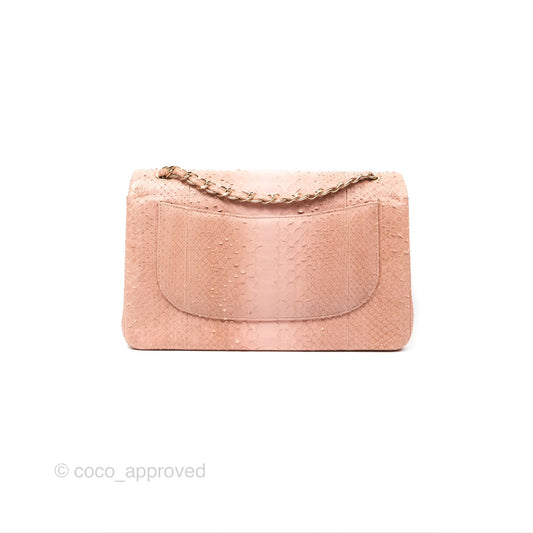 Chanel Jumbo Double Flap Python Pink Gold Hardware