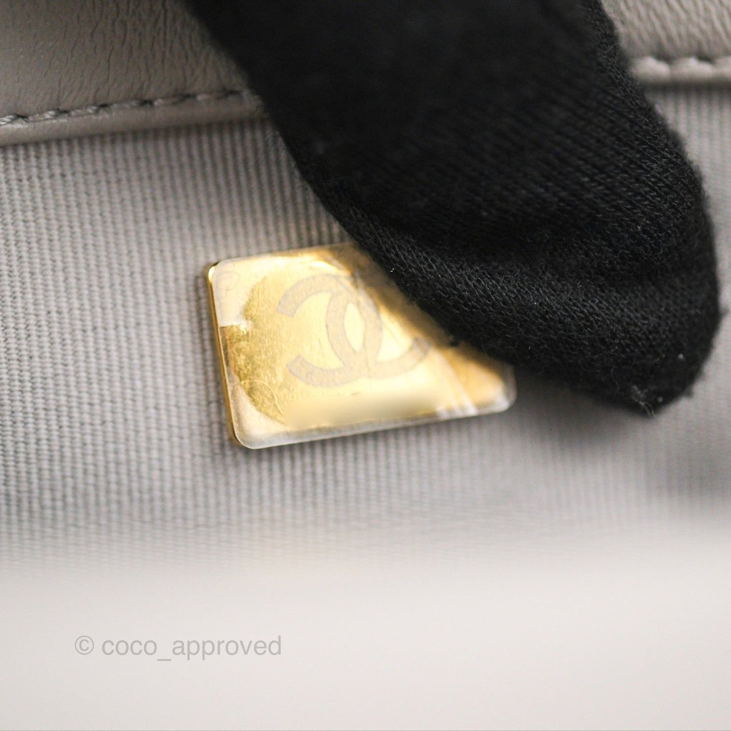 Chanel Flap Bag Grey Clair Lambskin Aged Gold Hardware 22B