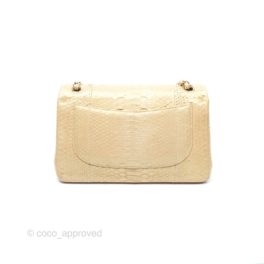 Chanel Jumbo Double Flap Iridescent Gold Python Gold Hardware