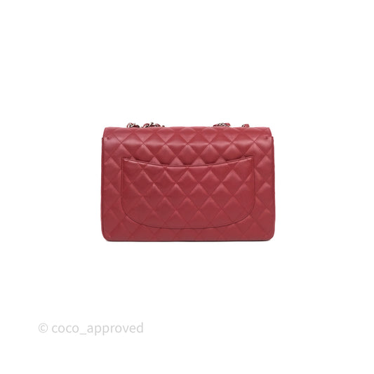 Chanel Jumbo Single Flap Dark Red Caviar Silver Hardware