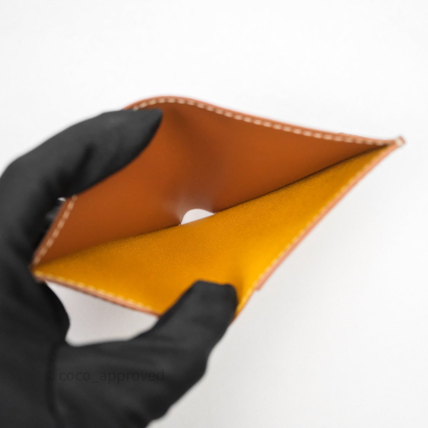 Goyard Saint Pierre Card Wallet Black/ Tan Goyardine