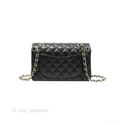 Chanel Small Classic Flap Quilted Black Lambskin Gold Hardware