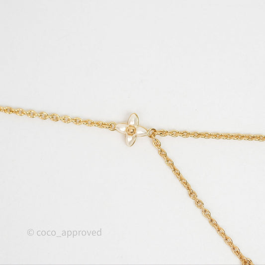Louis Vuitton Floragram Necklace Pearls Gold Tone