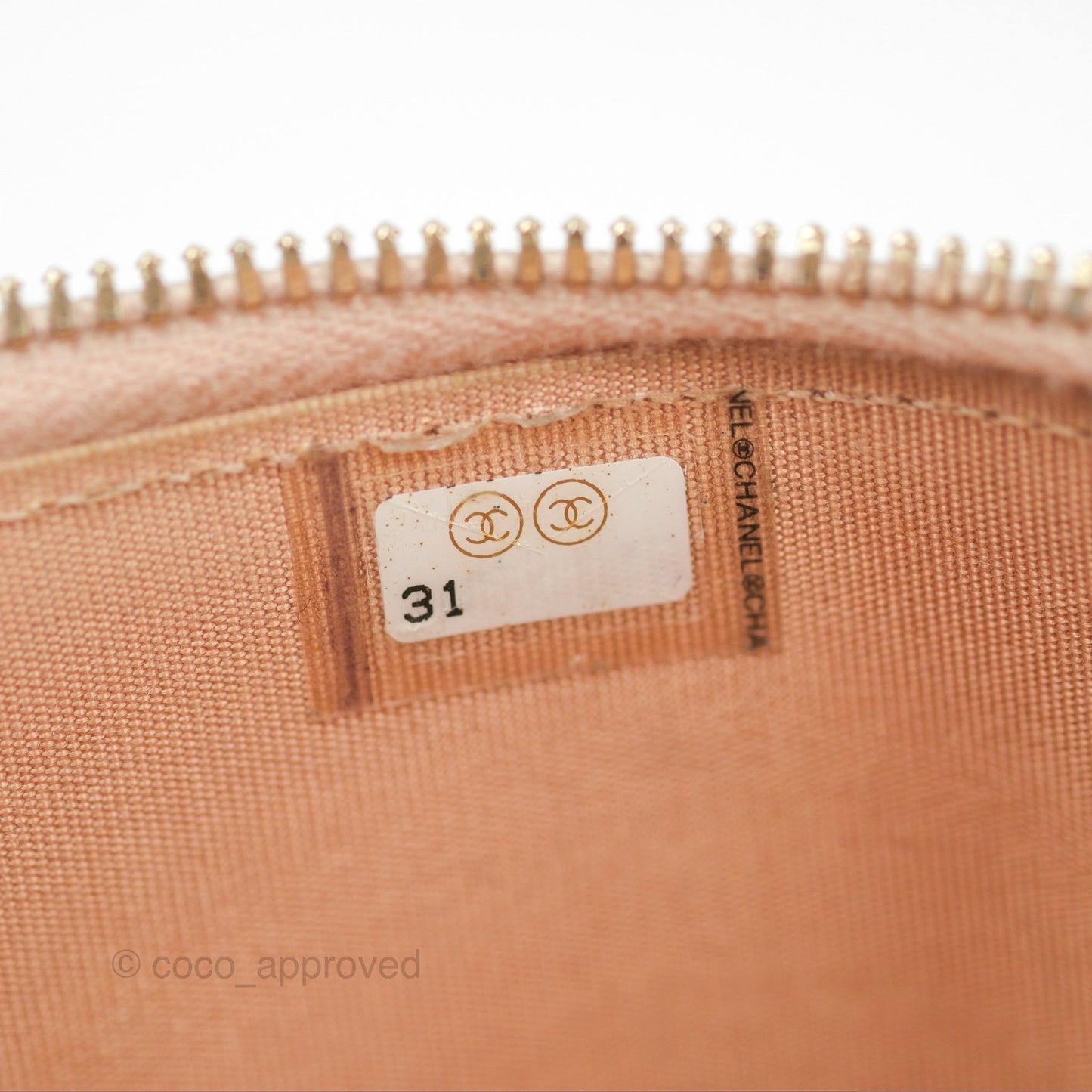 Chanel Vanity Rectangular Top Handle Beige Lambskin Aged Gold Hardware
