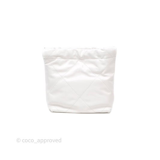 Chanel 22 Mini Bag White Shiny Crumpled Calfskin