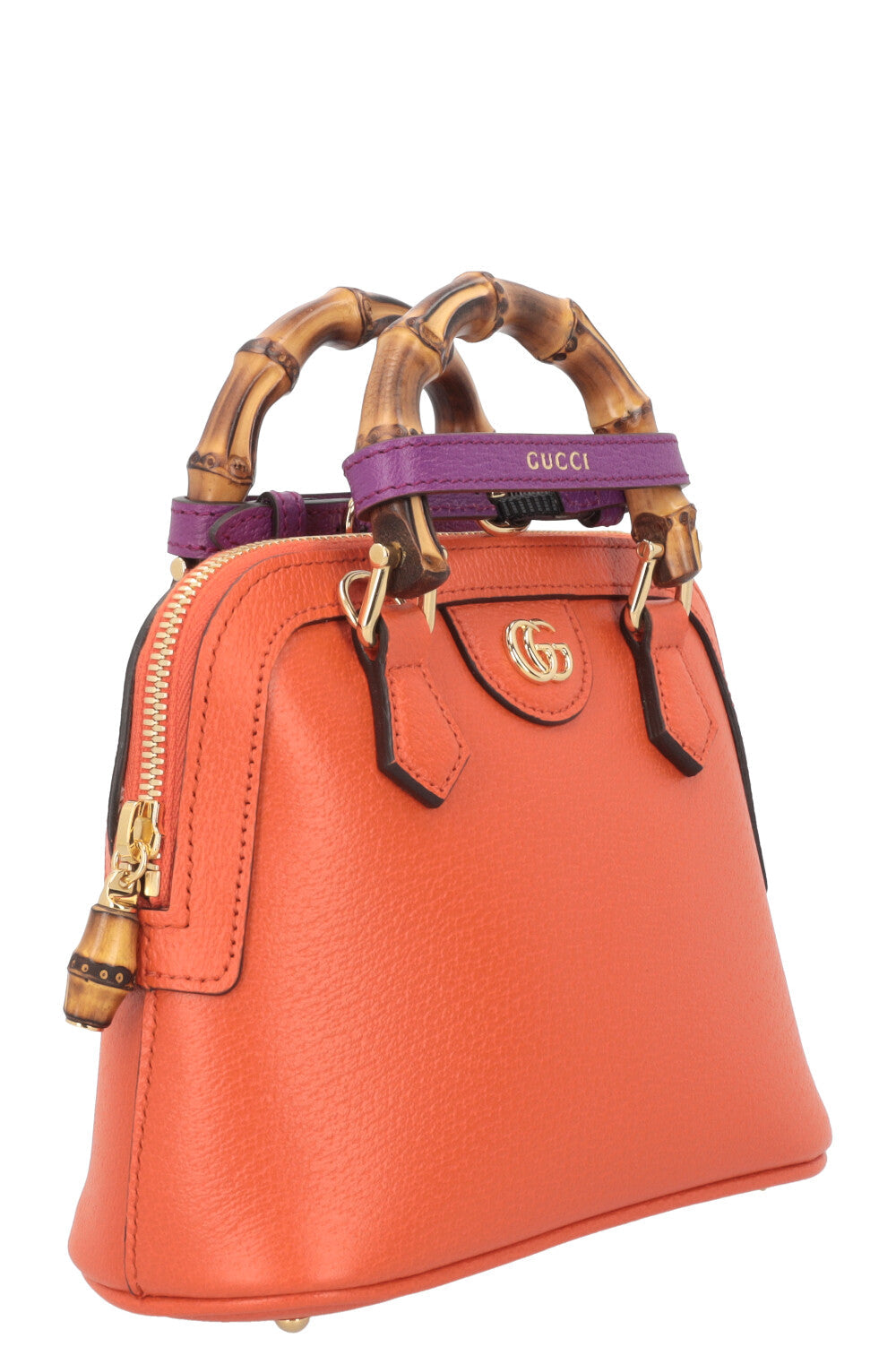 Luxury Gucci Trending 2025 Mini Diana Dome Tote Bag Leather Orange