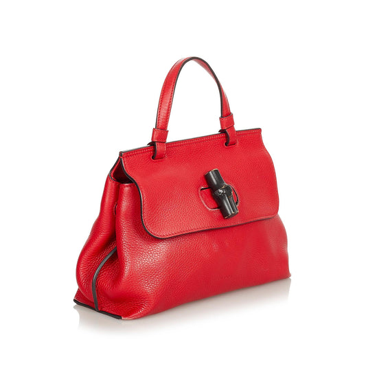 Gucci Bamboo Daily Leather Satchel (SHG-24362)
