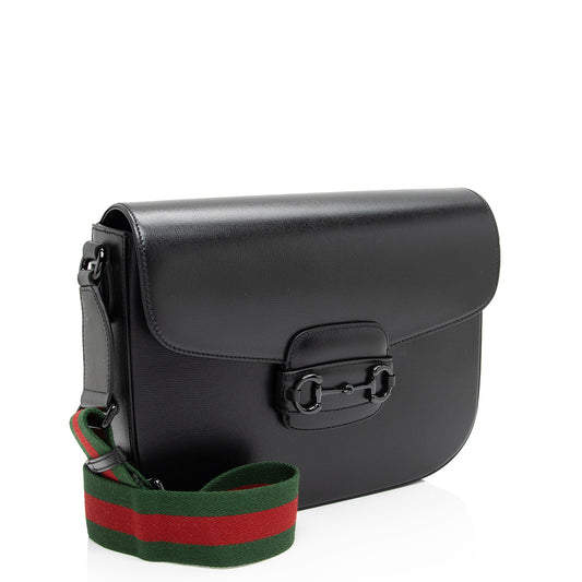 Gucci Calfskin Web Horsebit 1955 Shoulder Bag (SHF-SQoWjr)