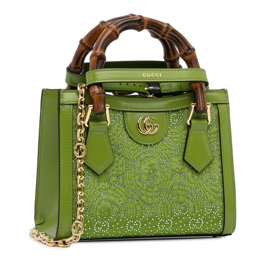 Gucci Crystal Embellished GG Canvas Mini Diana (SHG-wT7IXI)