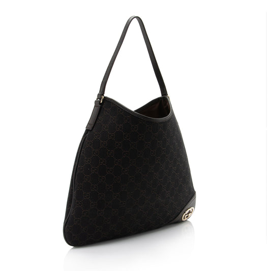 Gucci GG Canvas Britt Medium Hobo (SHF-nj2RBV)