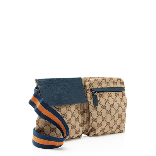 Gucci GG Canvas Double Pocket Belt Bag